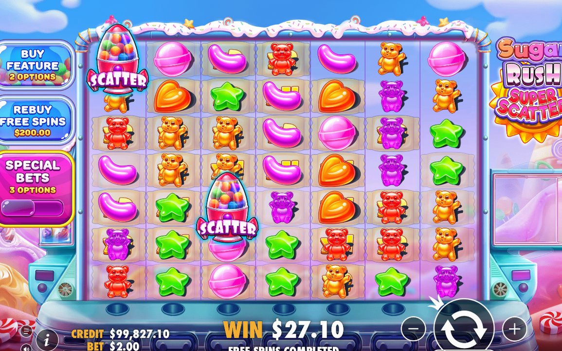 Base Game grid during a Tumble sequence